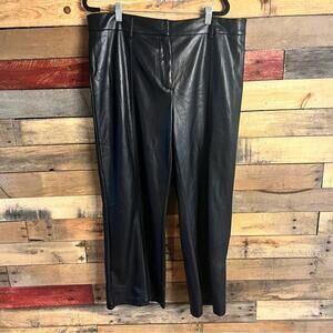7 For All Mankind Black Faux Leather Crops‎ Size Large